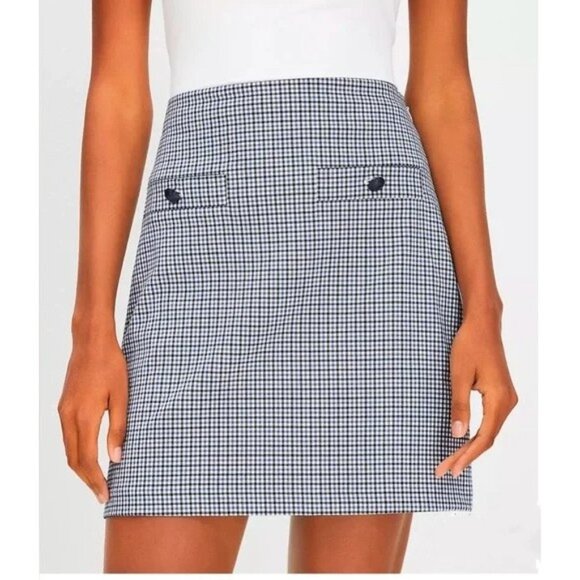 Ann Taylor LOFT Houndstooth Pocket Mini Skirt 10 - Picture 1 of 3